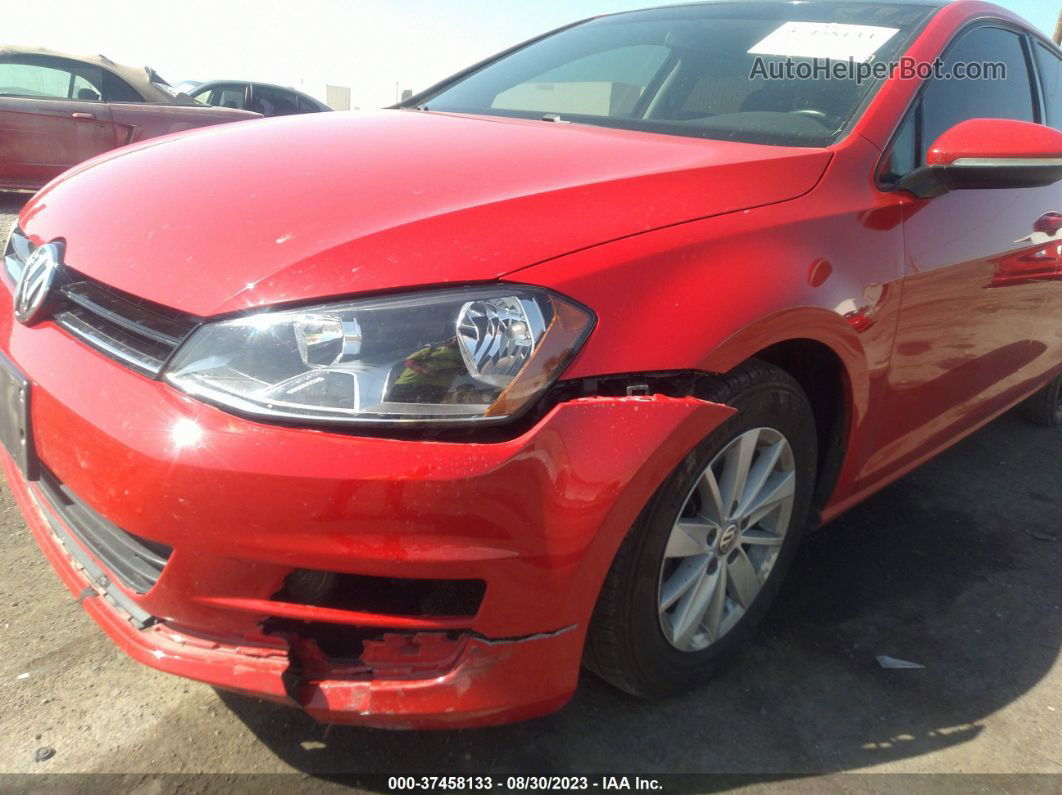 2016 Volkswagen Golf Tsi S W/sunroof Red vin: 3VW217AU1GM015823