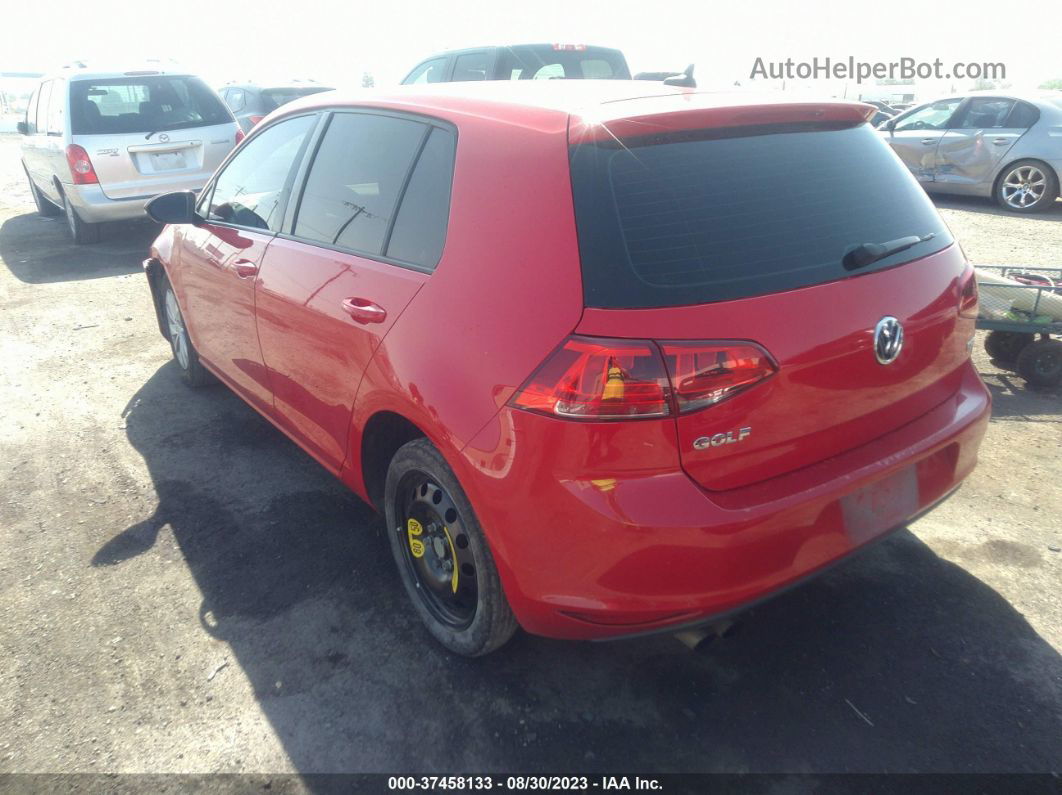 2016 Volkswagen Golf Tsi S W/sunroof Red vin: 3VW217AU1GM015823