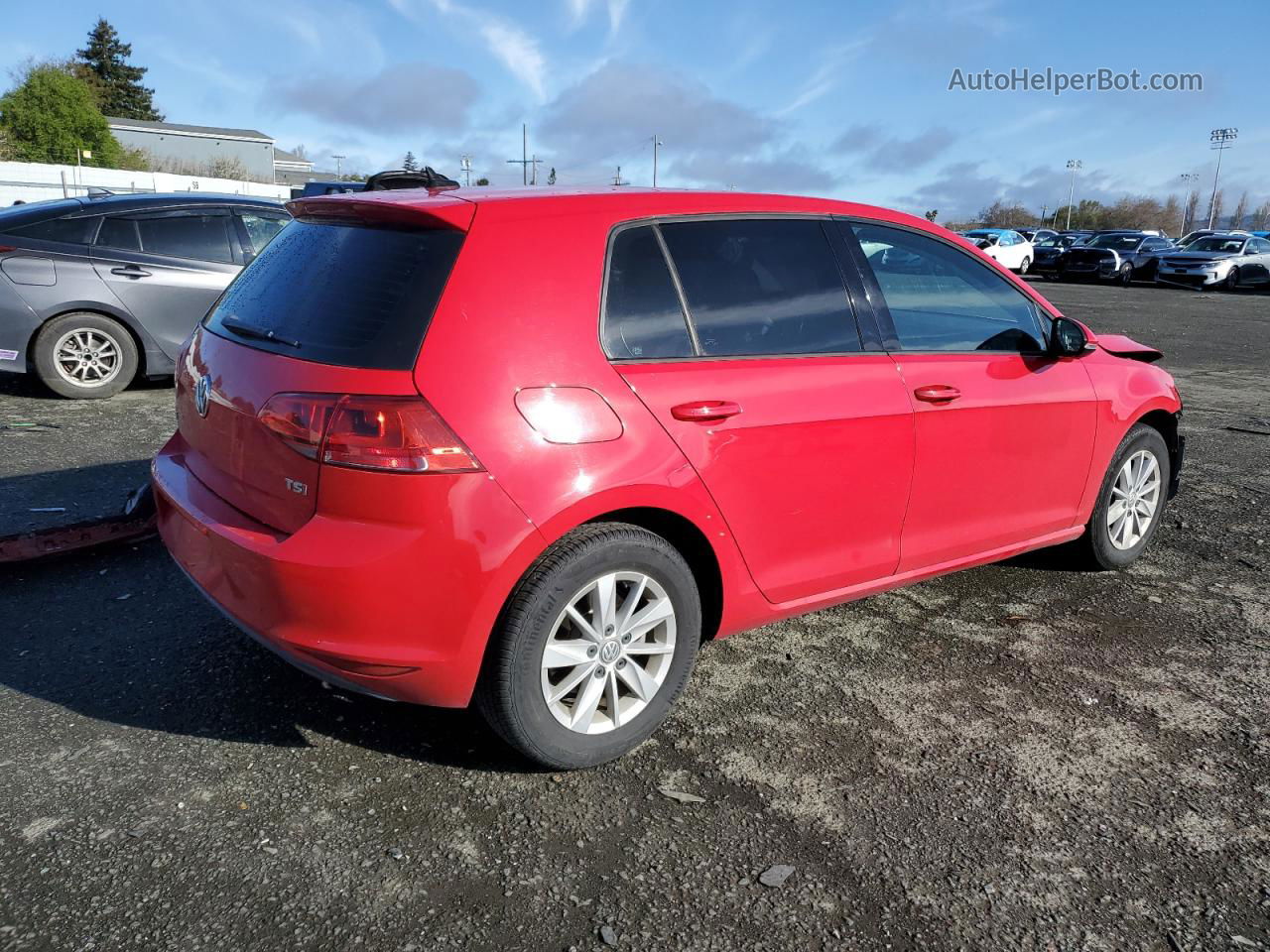 2016 Volkswagen Golf S/se Red vin: 3VW217AU1GM057358