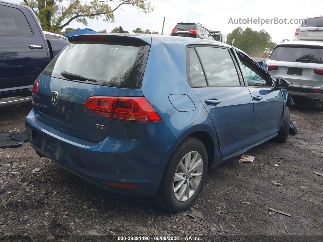 2015 Volkswagen Golf Tsi S 4-door Blue vin: 3VW217AU3FM018723