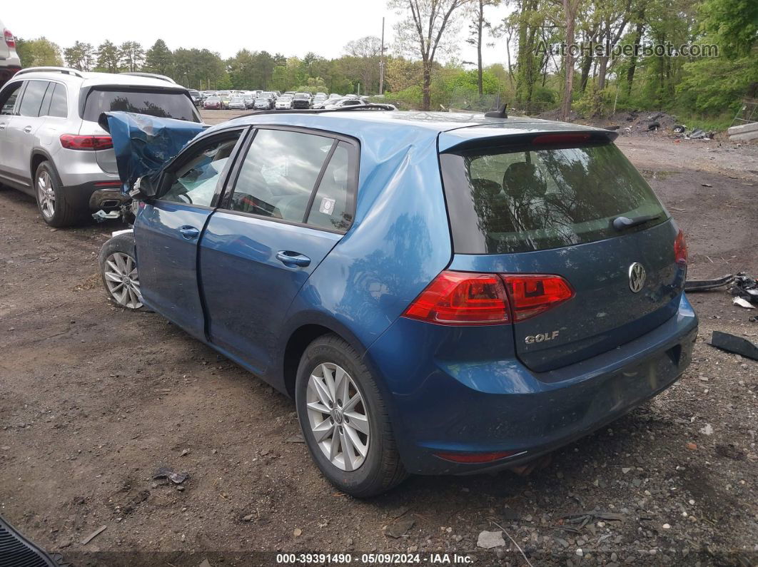 2015 Volkswagen Golf Tsi S 4-door Blue vin: 3VW217AU3FM018723