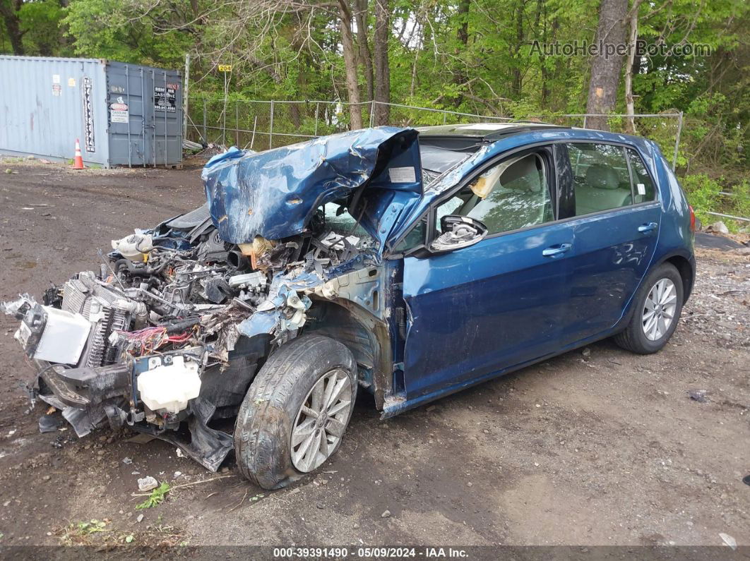 2015 Volkswagen Golf Tsi S 4-door Blue vin: 3VW217AU3FM018723