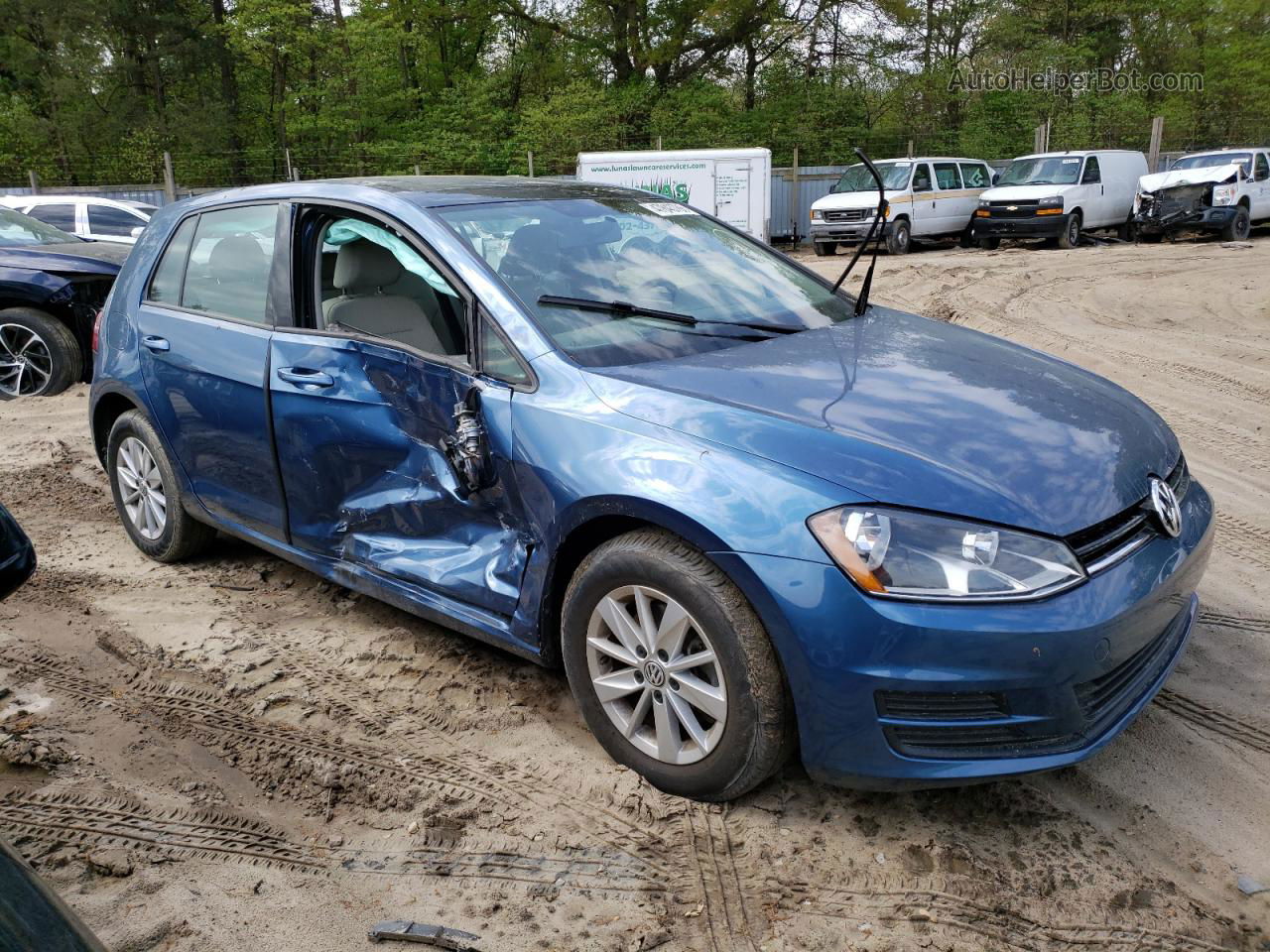 2016 Volkswagen Golf S/se Синий vin: 3VW217AU4GM000832