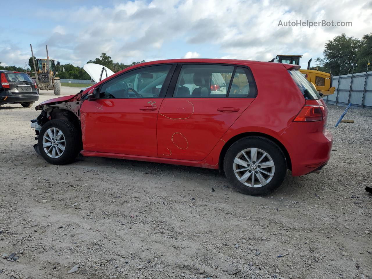 2016 Volkswagen Golf S/se Red vin: 3VW217AU4GM019476