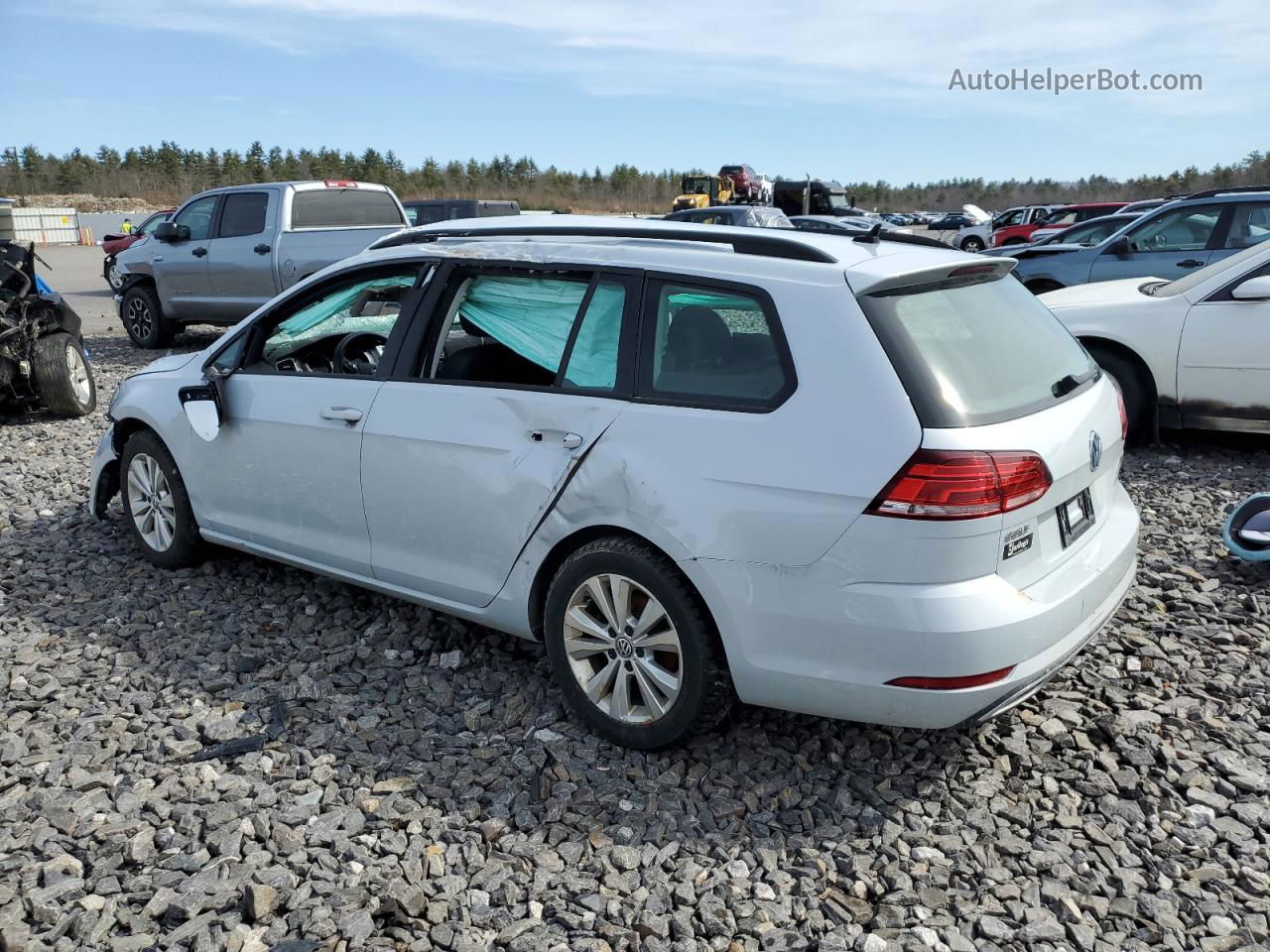 2019 Volkswagen Golf Sportwagen S White vin: 3VW217AU4KM501938