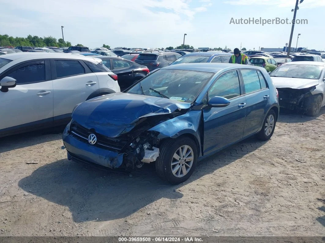 2015 Volkswagen Golf Tsi S 4-door Blue vin: 3VW217AU5FM078079