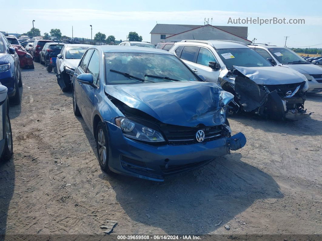 2015 Volkswagen Golf Tsi S 4-door Blue vin: 3VW217AU5FM078079