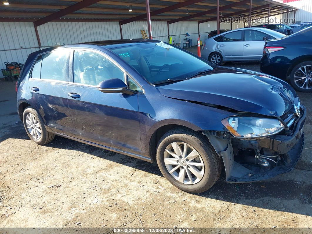 2015 Volkswagen Golf Tsi S 4-door Синий vin: 3VW217AU5FM084156