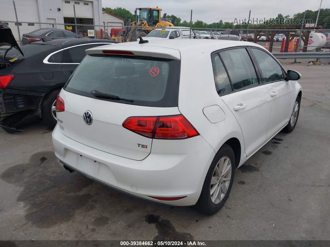 2015 Volkswagen Golf Tsi S 4-door White vin: 3VW217AU5FM089616