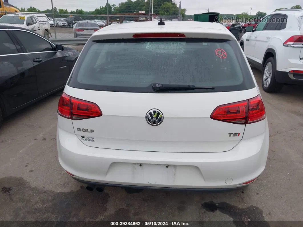 2015 Volkswagen Golf Tsi S 4-door White vin: 3VW217AU5FM089616