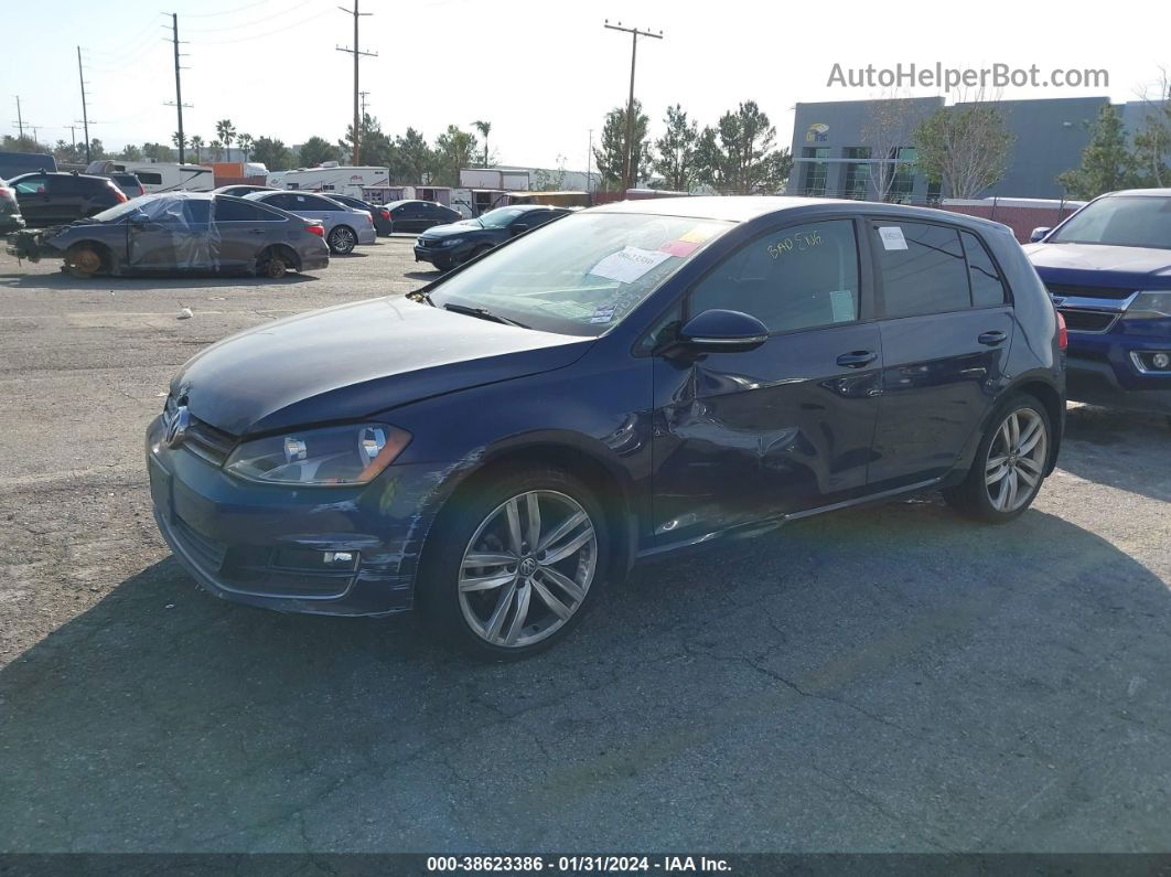 2016 Volkswagen Golf Tsi Sel 4-door Blue vin: 3VW217AU5GM003626