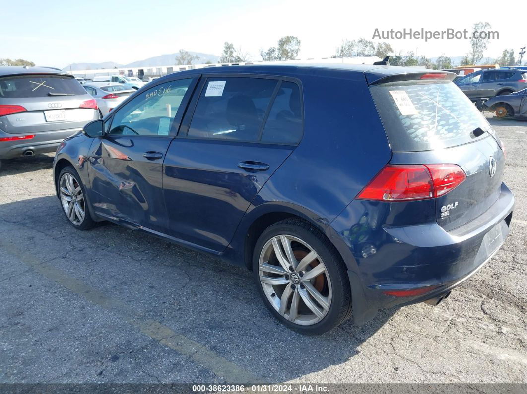 2016 Volkswagen Golf Tsi Sel 4-door Синий vin: 3VW217AU5GM003626