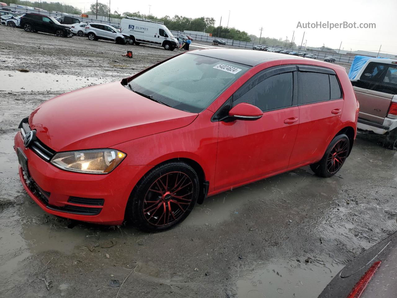 2017 Volkswagen Golf S Red vin: 3VW217AU5HM005460