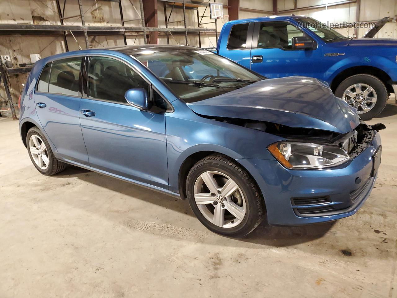 2017 Volkswagen Golf S Blue vin: 3VW217AU5HM062810