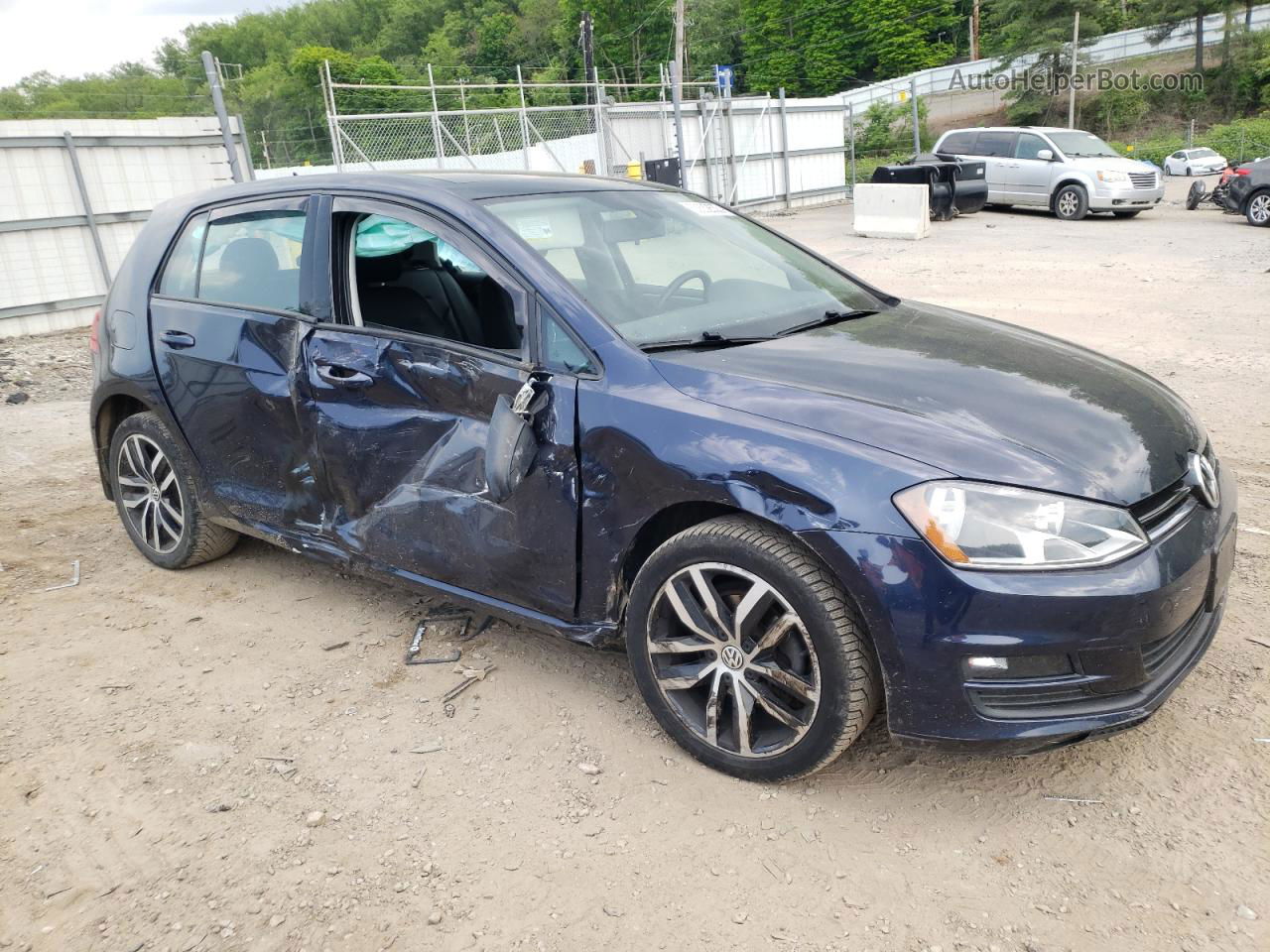 2016 Volkswagen Golf S/se Blue vin: 3VW217AU6GM055864