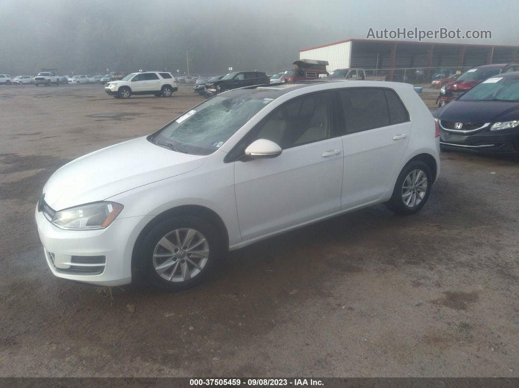 2015 Volkswagen Golf Tsi S W/sunroof White vin: 3VW217AU7FM033645