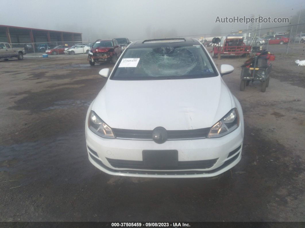 2015 Volkswagen Golf Tsi S W/sunroof White vin: 3VW217AU7FM033645