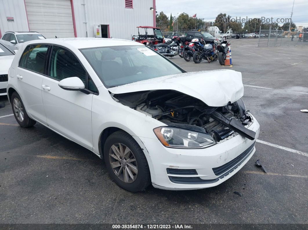 2015 Volkswagen Golf Tsi S 4-door White vin: 3VW217AU7FM062160