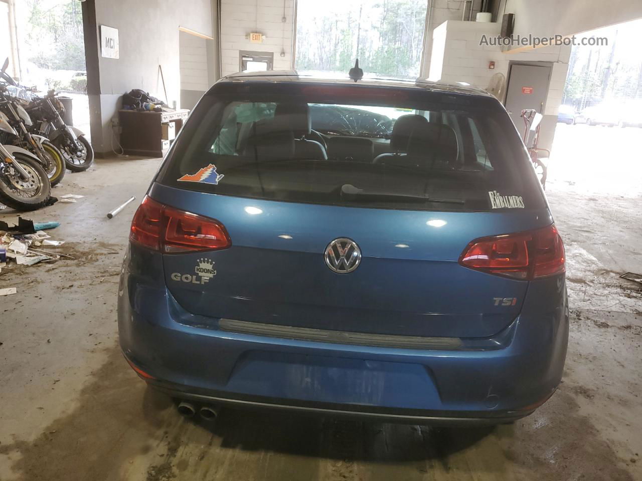 2017 Volkswagen Golf S Blue vin: 3VW217AU8HM065541