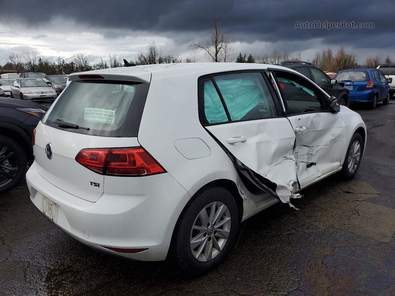 2016 Volkswagen Golf S/se Белый vin: 3VW217AU9GM038637