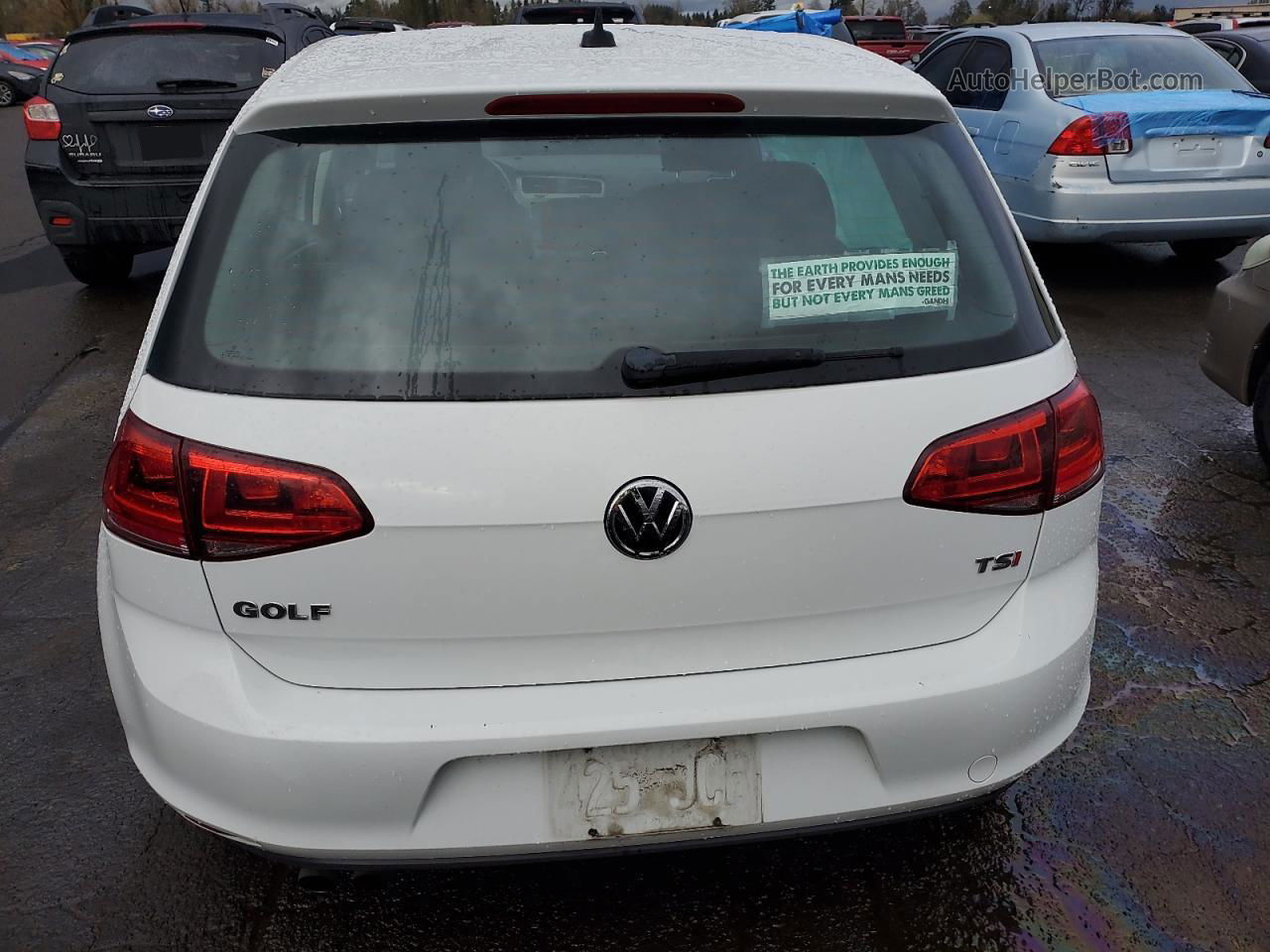 2016 Volkswagen Golf S/se White vin: 3VW217AU9GM038637