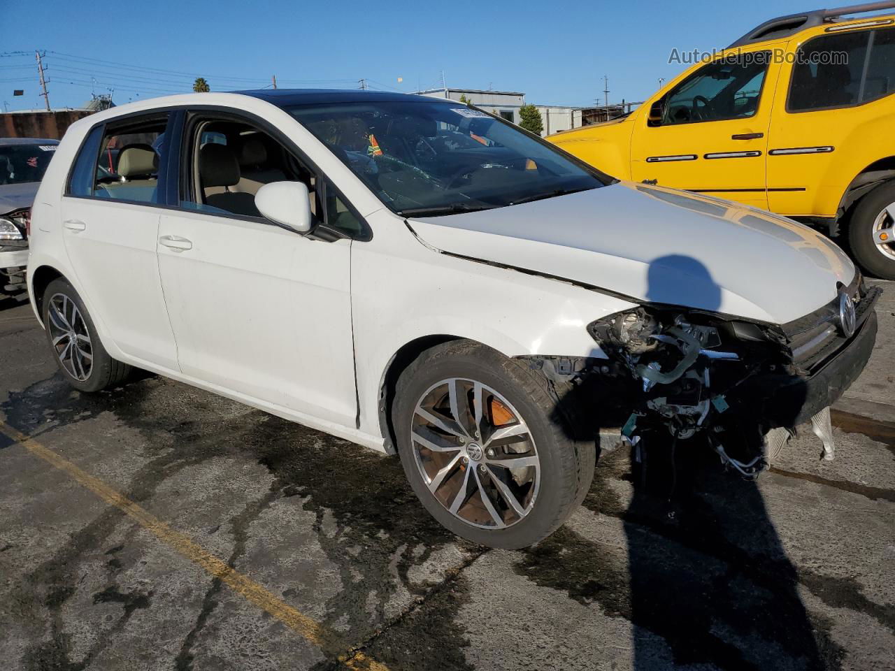 2016 Volkswagen Golf S/se Белый vin: 3VW217AUXGM029719