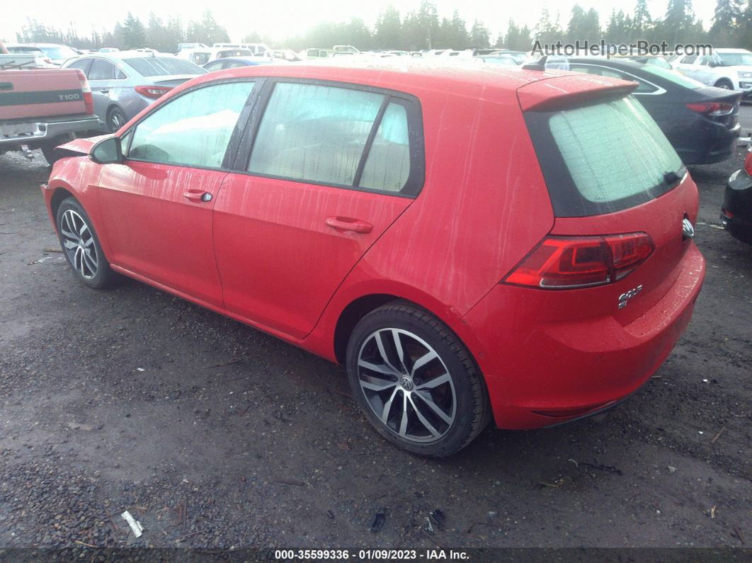 2016 Volkswagen Golf Tsi Se Red vin: 3VW217AUXGM036069