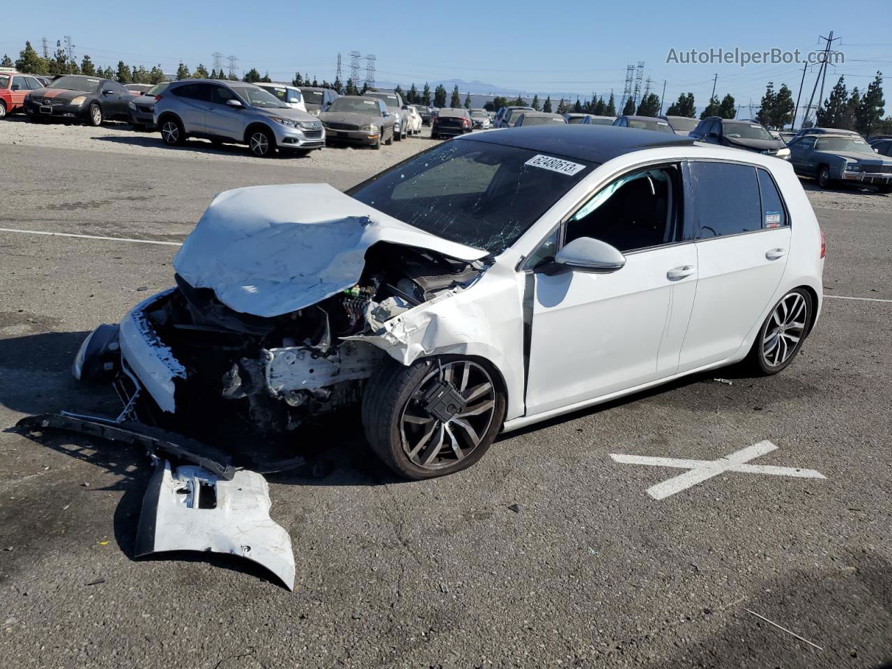 2016 Volkswagen Golf S/se Белый vin: 3VW217AUXGM048173