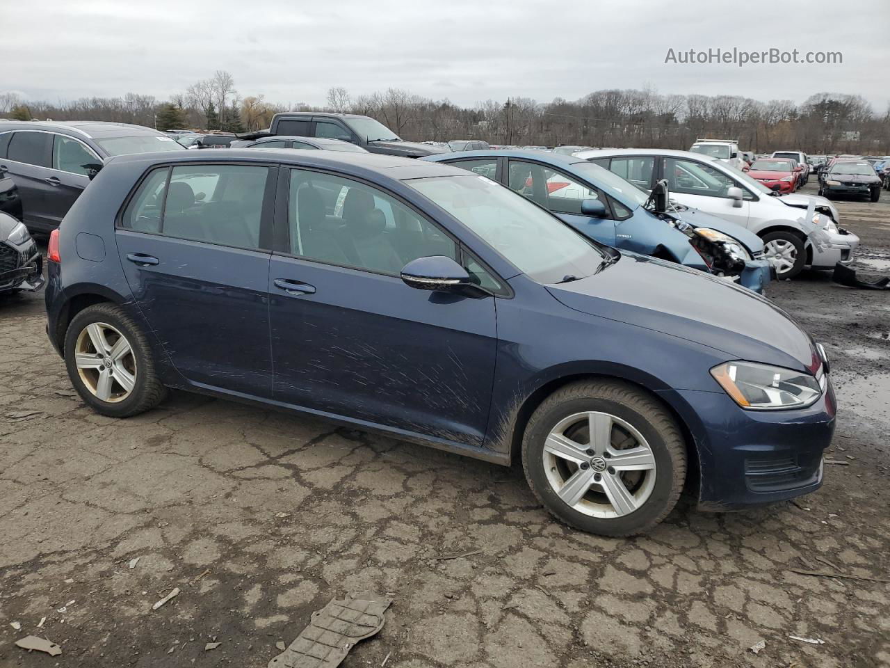 2017 Volkswagen Golf S Синий vin: 3VW217AUXHM025655