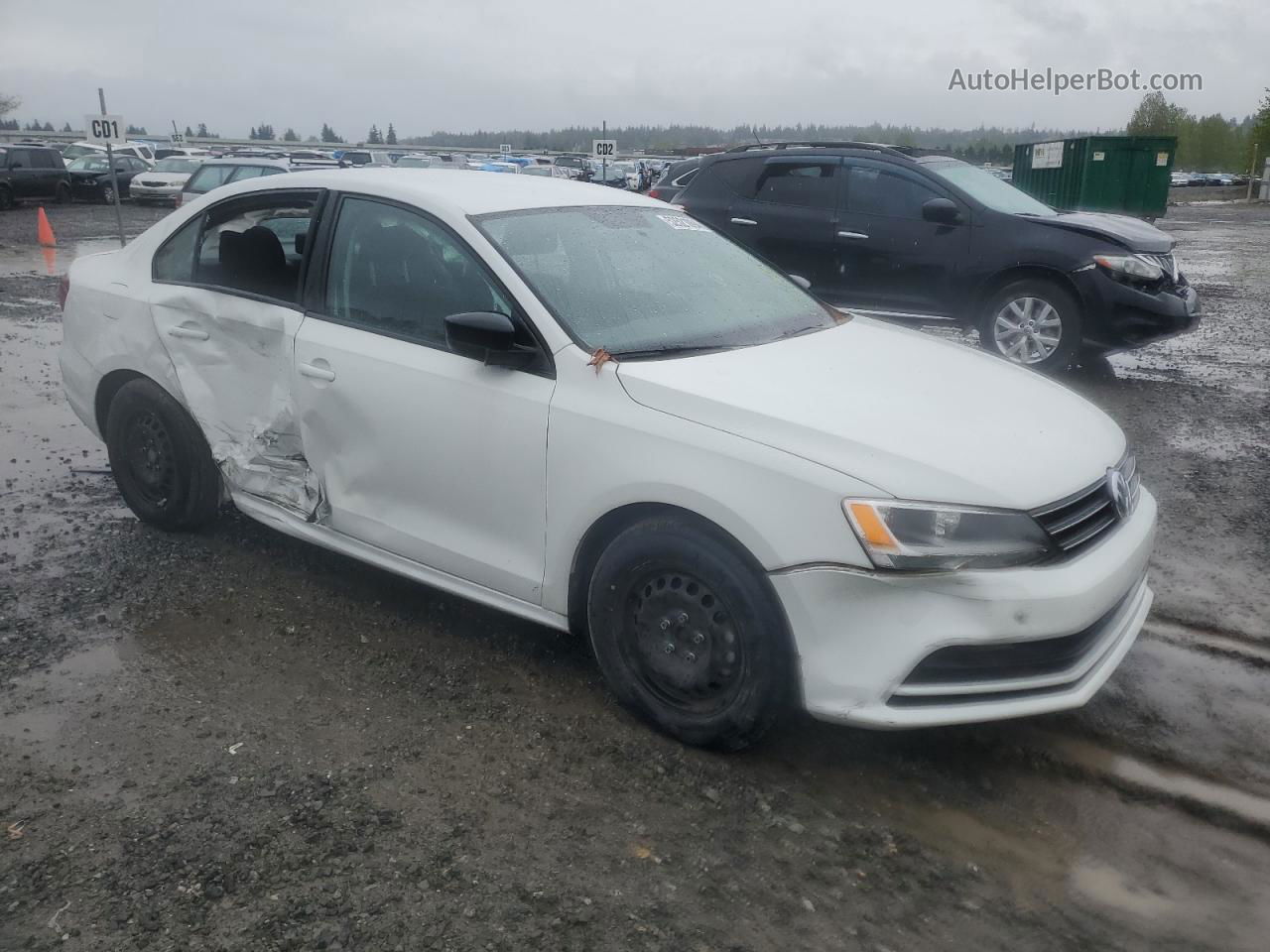 2016 Volkswagen Jetta S Белый vin: 3VW267AJ1GM404324