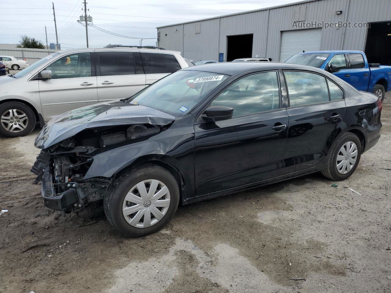 2016 Volkswagen Jetta S Black vin: 3VW267AJ1GM409071