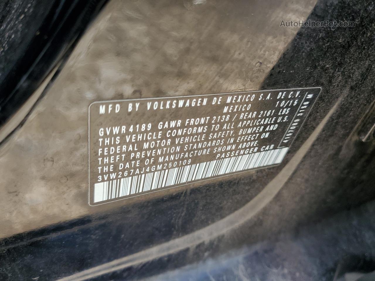 2016 Volkswagen Jetta S Черный vin: 3VW267AJ4GM250109