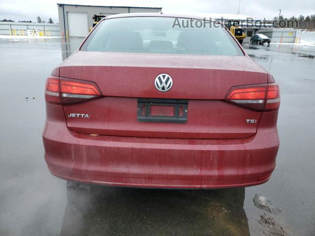 2016 Volkswagen Jetta S Темно-бордовый vin: 3VW267AJ4GM331482