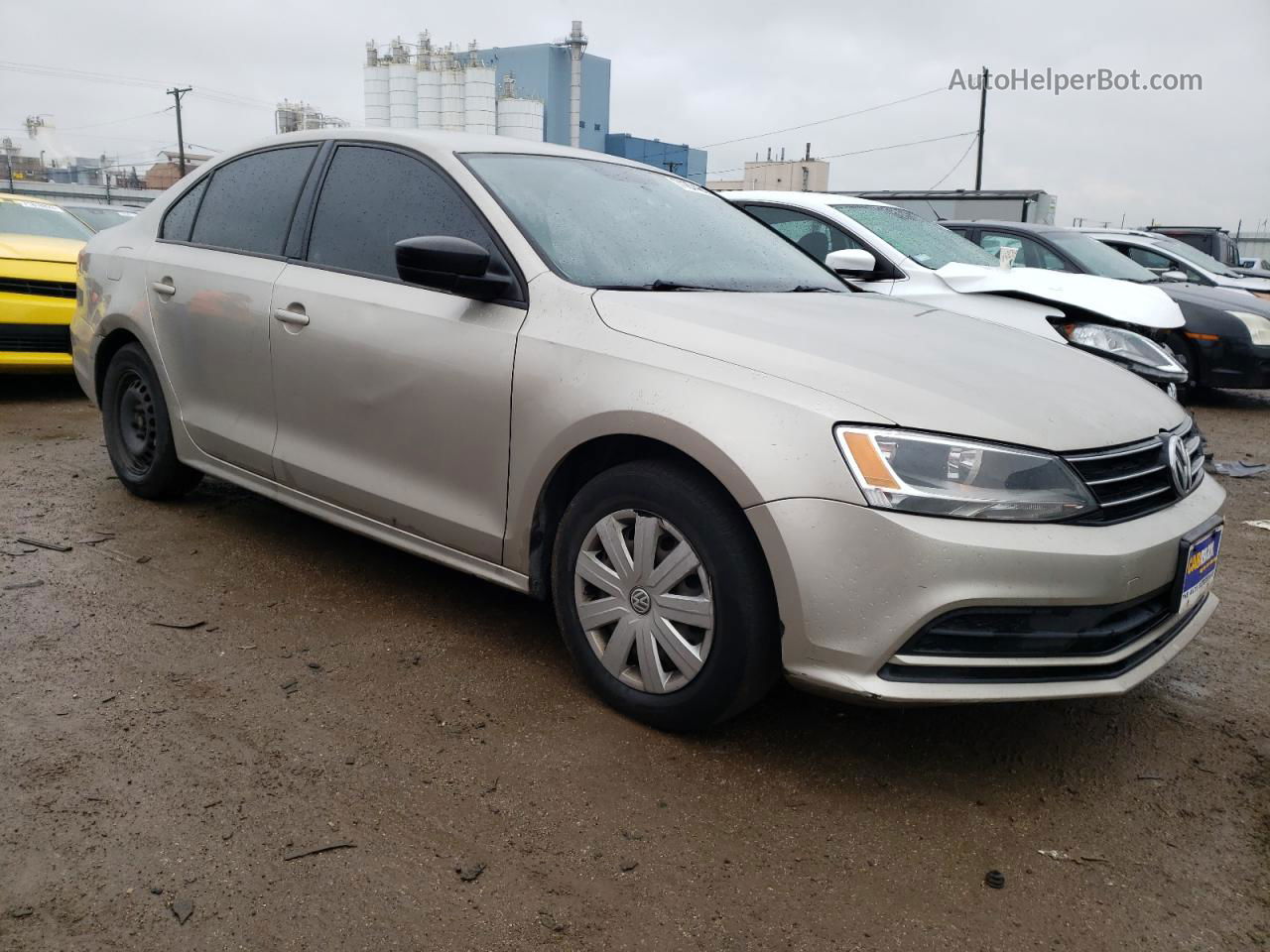 2016 Volkswagen Jetta S Бежевый vin: 3VW267AJ6GM251617