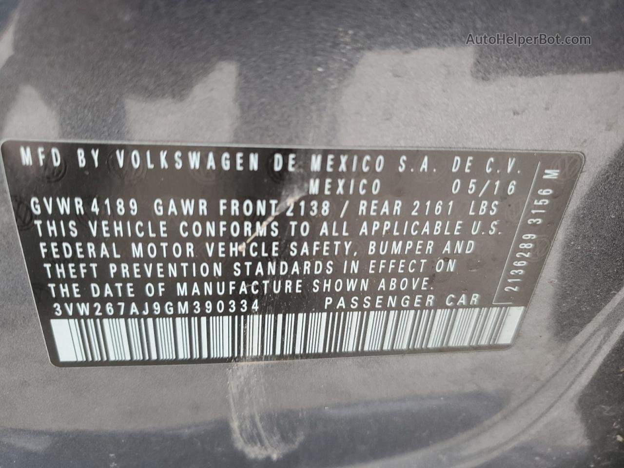 2016 Volkswagen Jetta S Gray vin: 3VW267AJ9GM390334