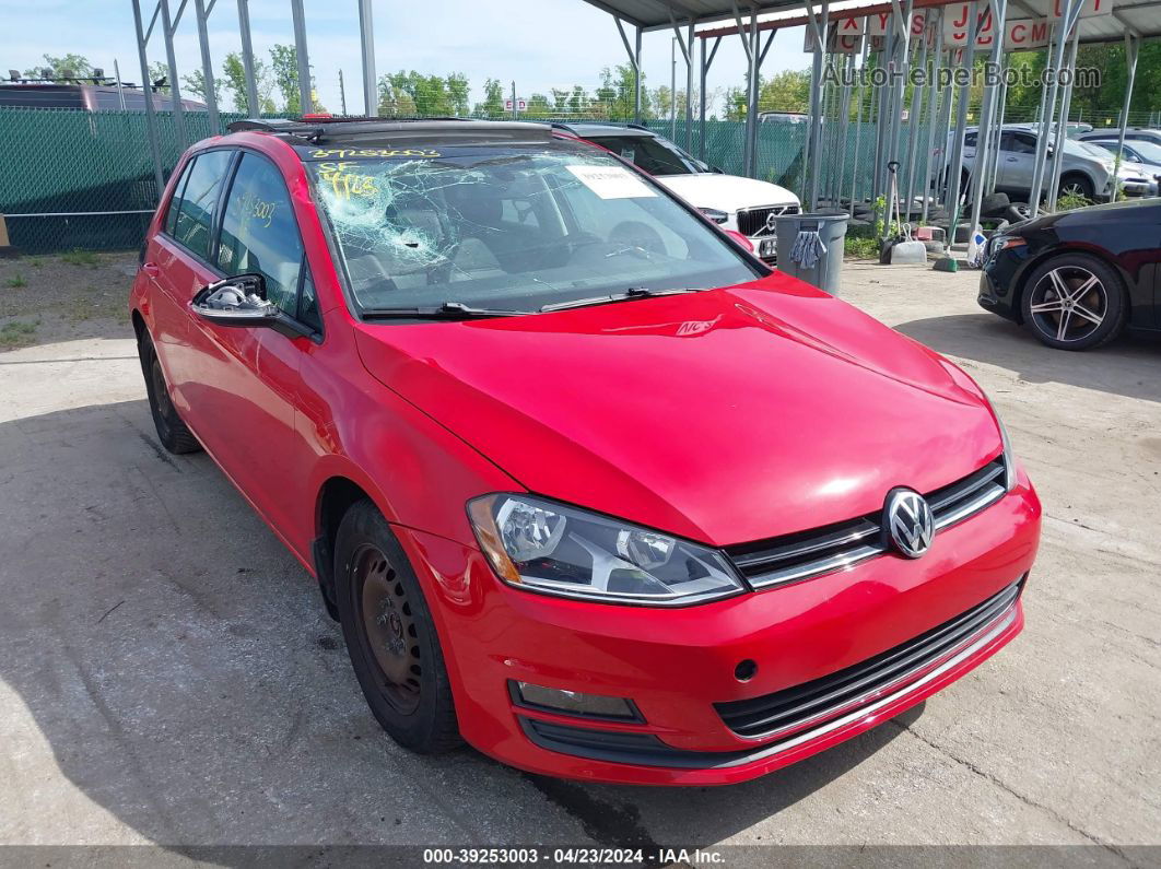 2015 Volkswagen Golf Tdi Se 4-door Red vin: 3VW2A7AU0FM018209