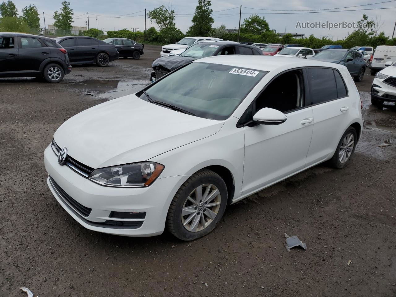 2015 Volkswagen Golf Tdi White vin: 3VW2A7AU0FM038430