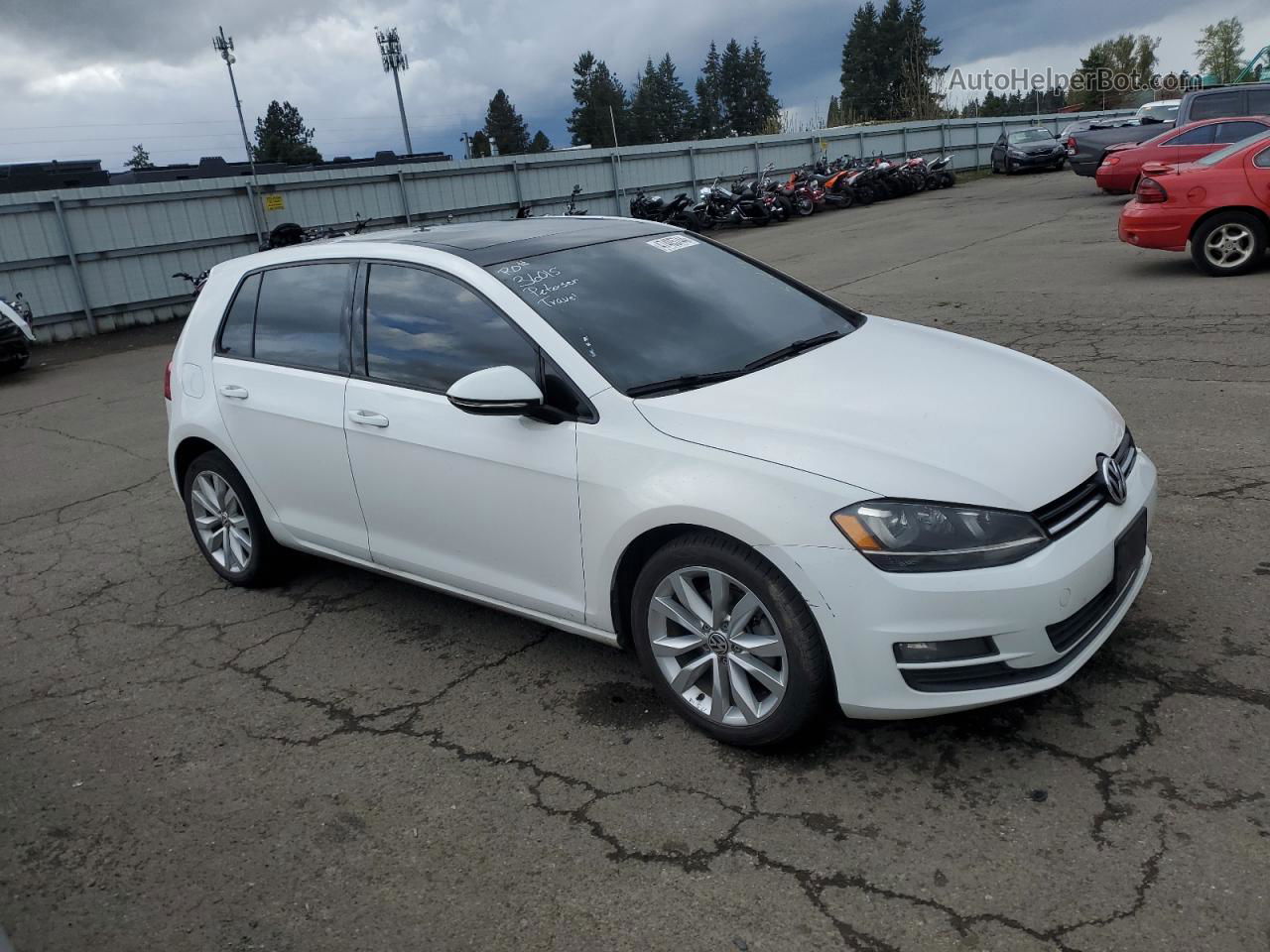 2015 Volkswagen Golf Tdi White vin: 3VW2A7AU0FM071993