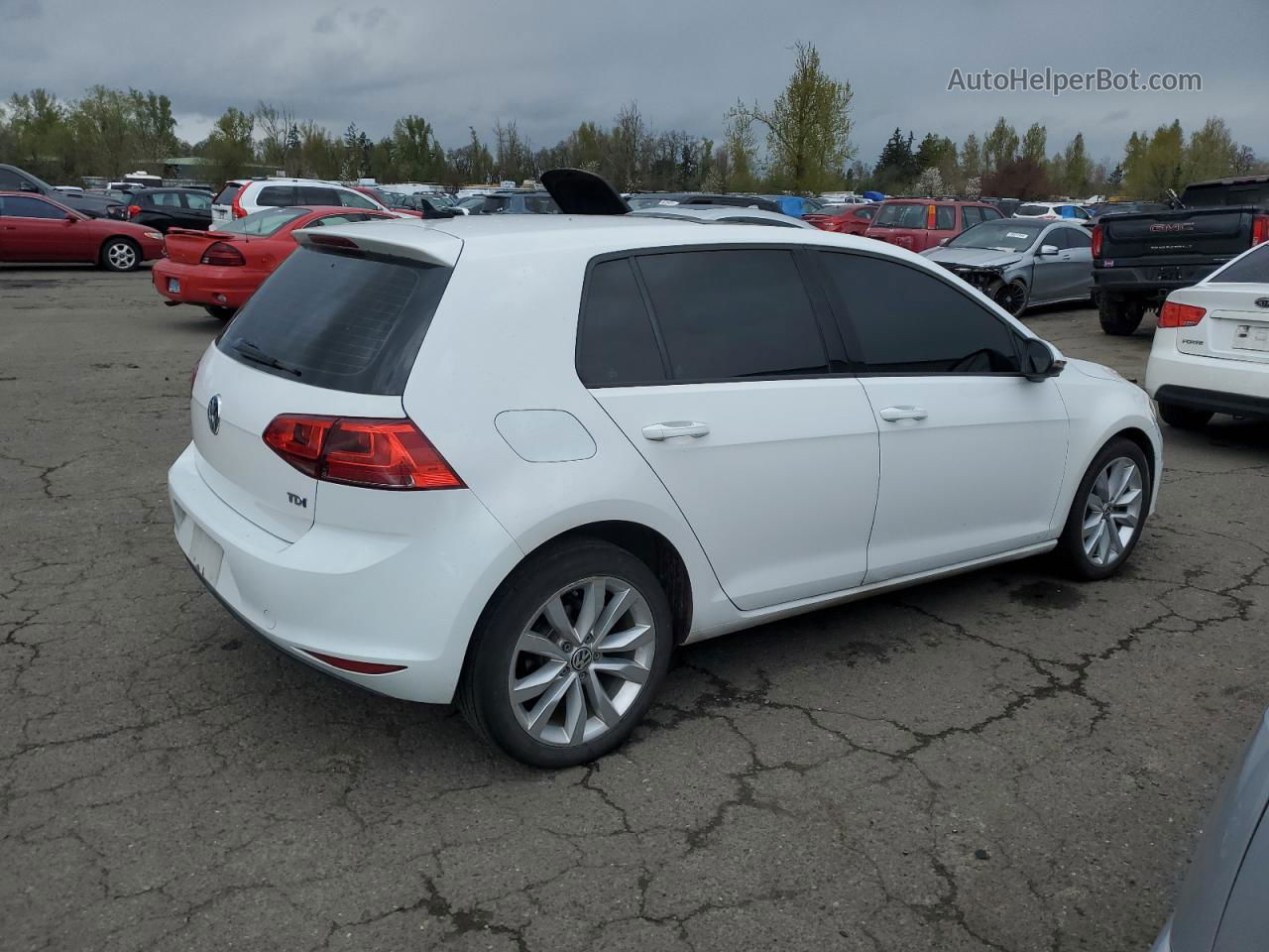 2015 Volkswagen Golf Tdi White vin: 3VW2A7AU0FM071993