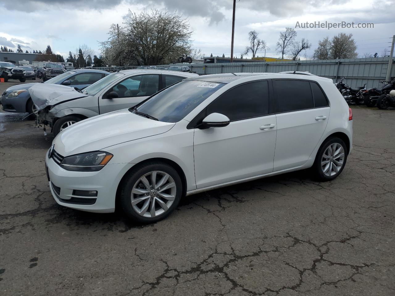 2015 Volkswagen Golf Tdi White vin: 3VW2A7AU0FM071993