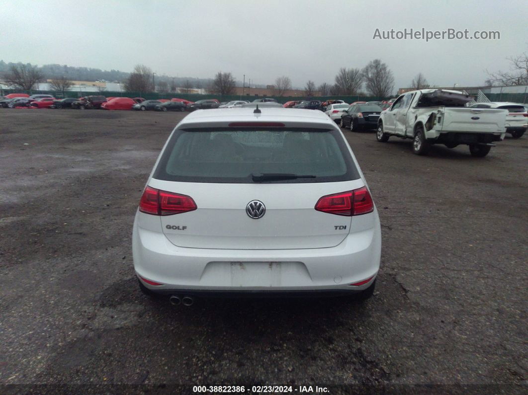 2015 Volkswagen Golf Tdi Se 4-door Белый vin: 3VW2A7AU0FM086820