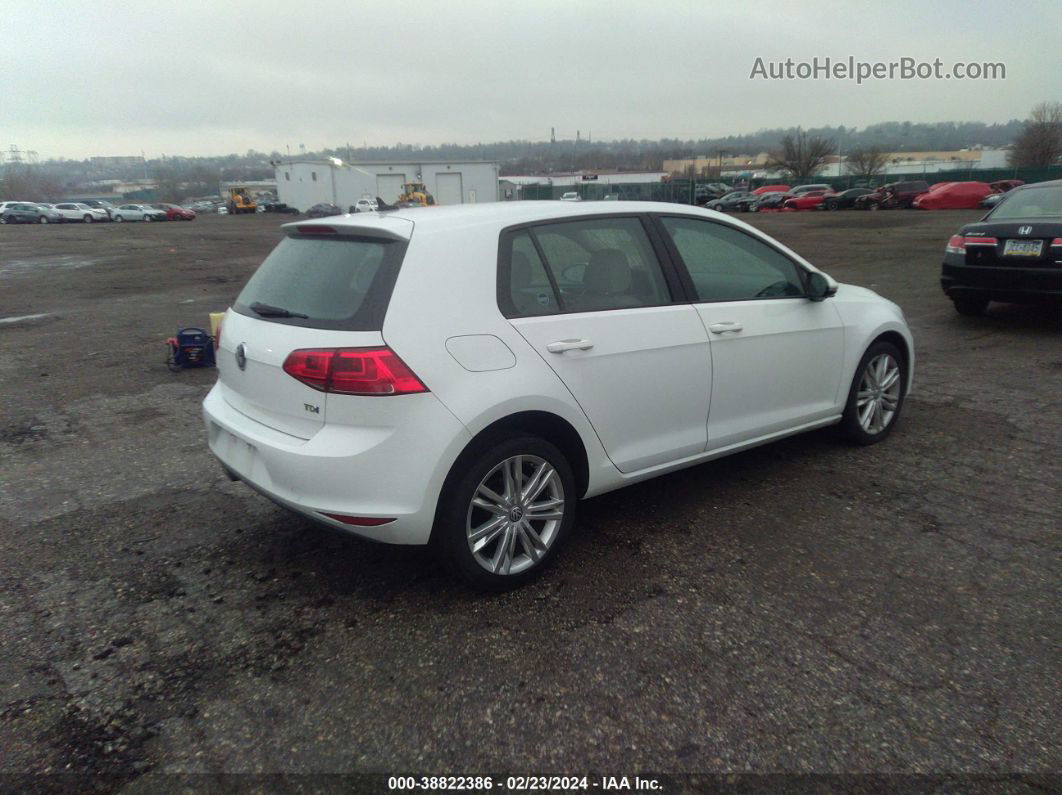 2015 Volkswagen Golf Tdi Se 4-door Белый vin: 3VW2A7AU0FM086820