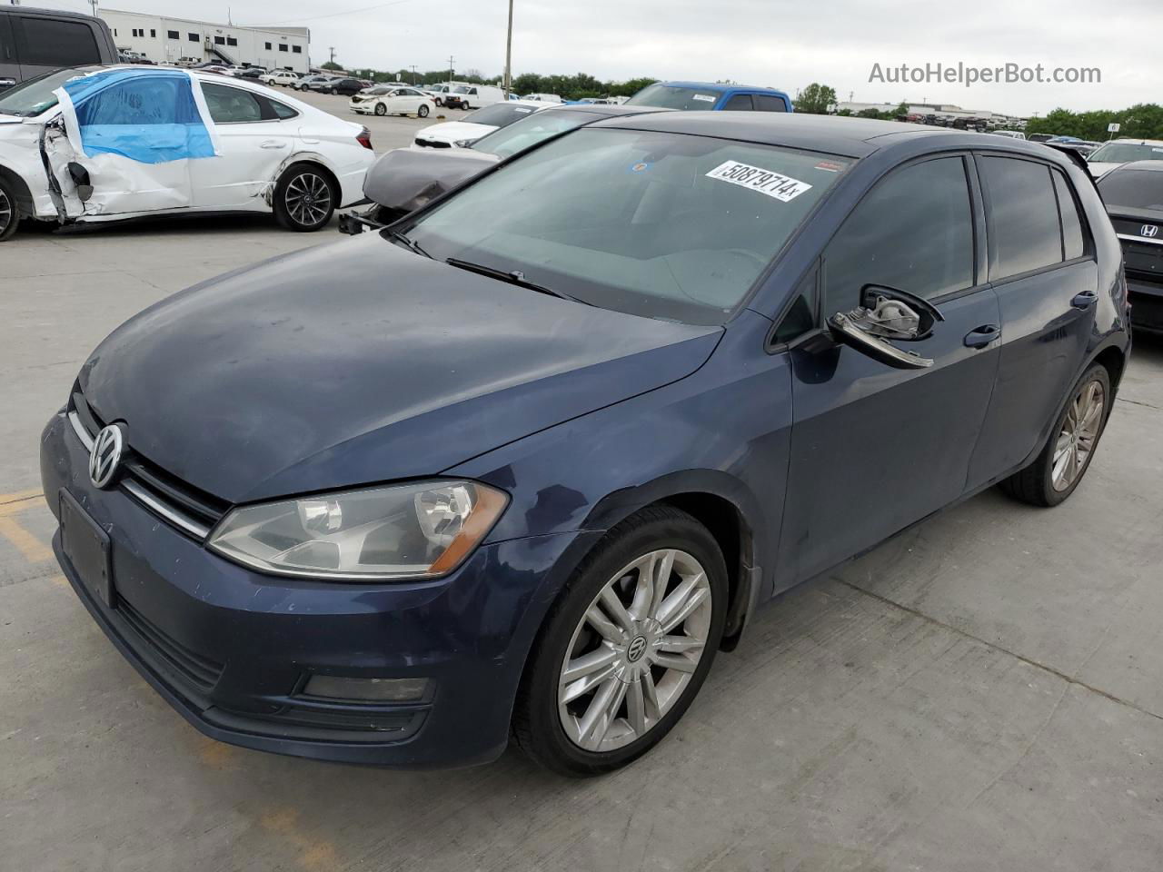 2015 Volkswagen Golf Tdi Синий vin: 3VW2A7AU1FM036556