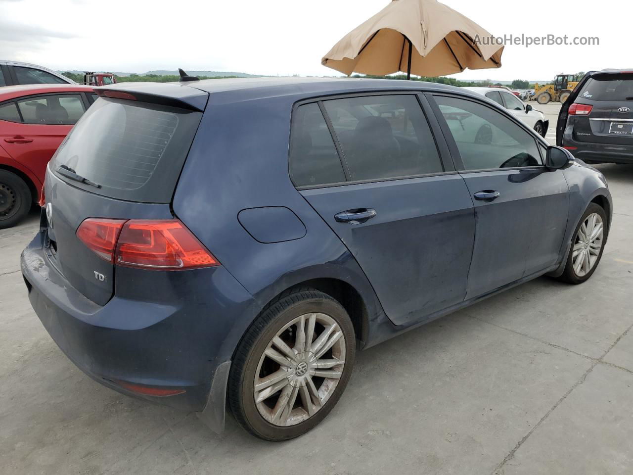 2015 Volkswagen Golf Tdi Синий vin: 3VW2A7AU1FM036556