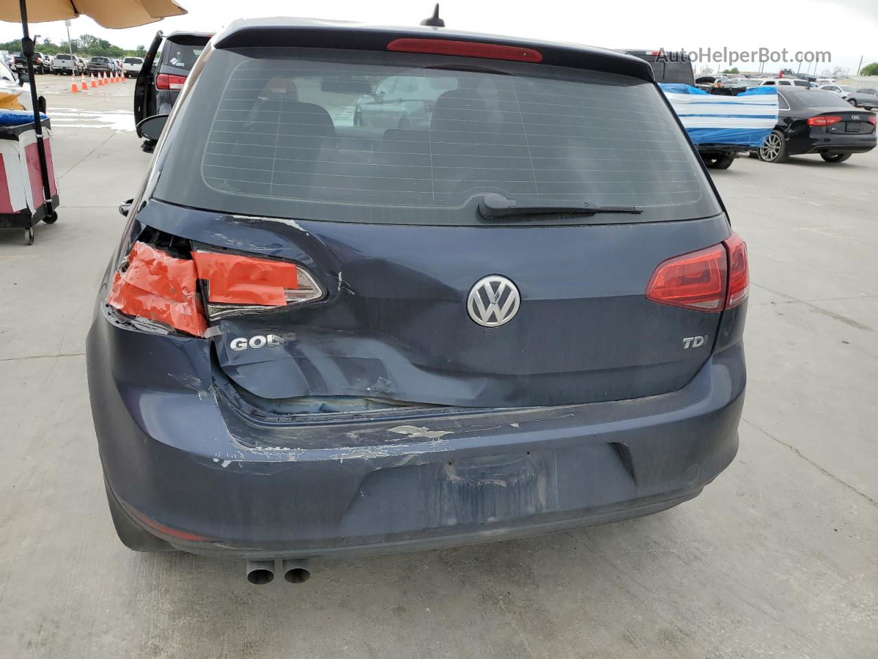 2015 Volkswagen Golf Tdi Синий vin: 3VW2A7AU1FM036556