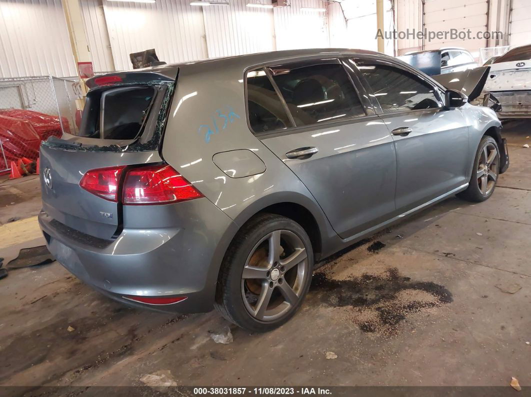 2015 Volkswagen Golf Tdi S 4-door Серый vin: 3VW2A7AU3FM082129