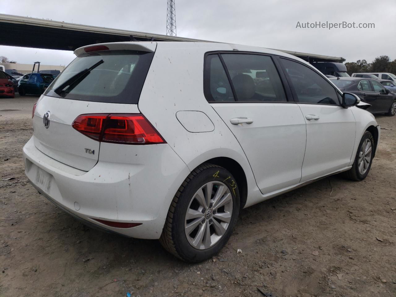 2015 Volkswagen Golf Tdi White vin: 3VW2A7AU3FM082387