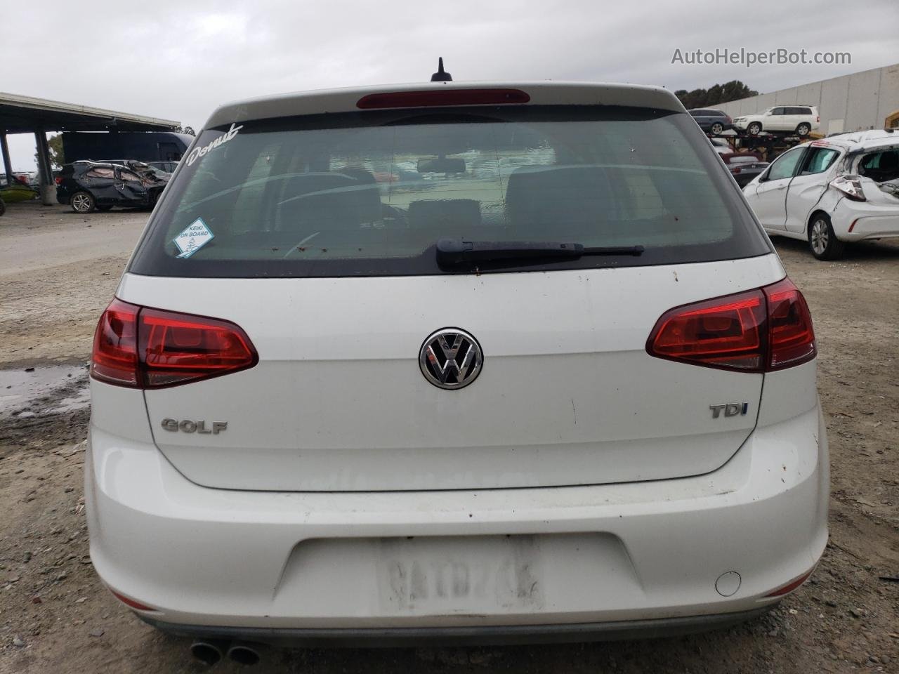 2015 Volkswagen Golf Tdi White vin: 3VW2A7AU3FM082387