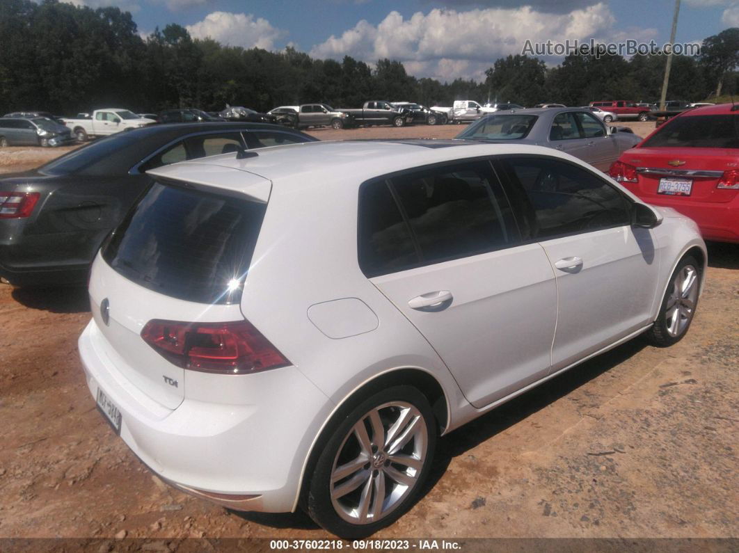 2015 Volkswagen Golf Tdi Sel 4-door White vin: 3VW2A7AU4FM012526