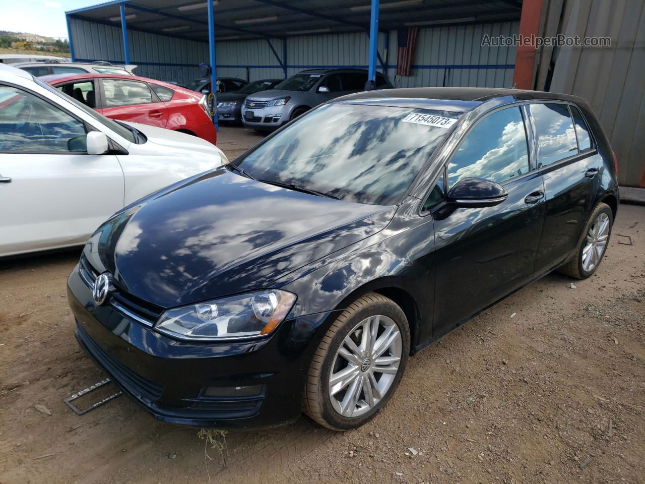 2015 Volkswagen Golf Tdi Black vin: 3VW2A7AU4FM019993